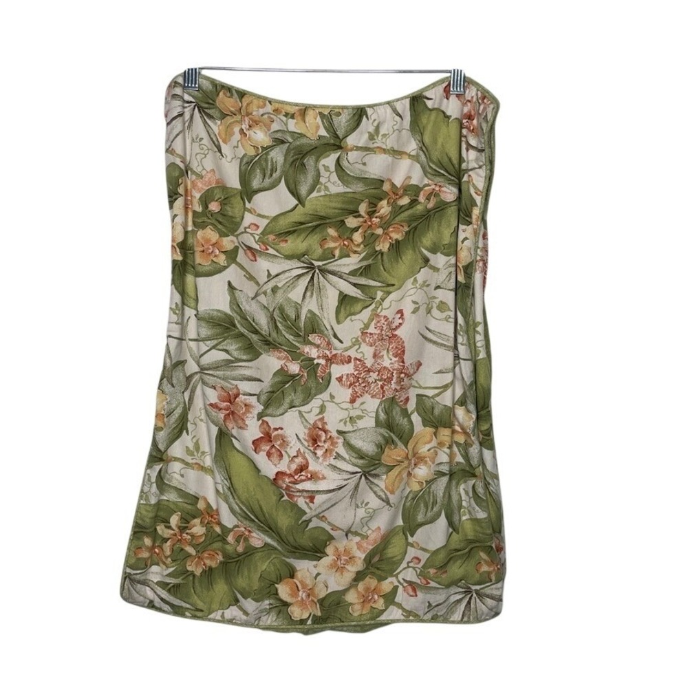 Tommy Bahama Home‎ Pillow Shams Set 2 Standard Green Floral Tropical Orchid Palm
